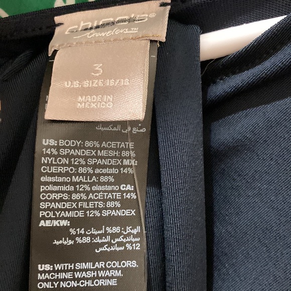 Chico’s Travelers Navy Jumpsuit, Longsleeve V-neck, size 3 (16/18) - Picture 7 of 8